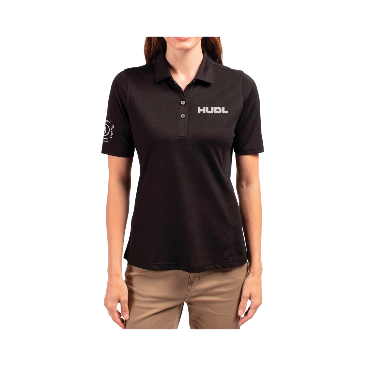 Polo Femme Greige sur Noir