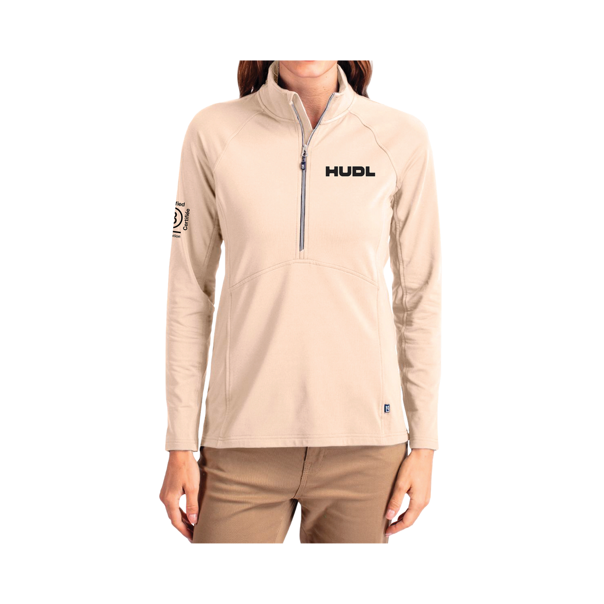 Demi-Zip pour Femme Greige