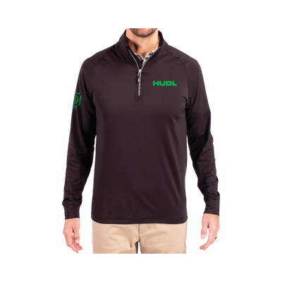 Demi-Zip Homme Vert sur Noir