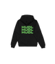 Coton Ouaté Capuchon Vert sur Noir
