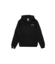 Coton Ouaté Capuchon Vert sur Noir