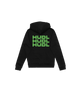 Coton ouaté Zip Vert sur Noir