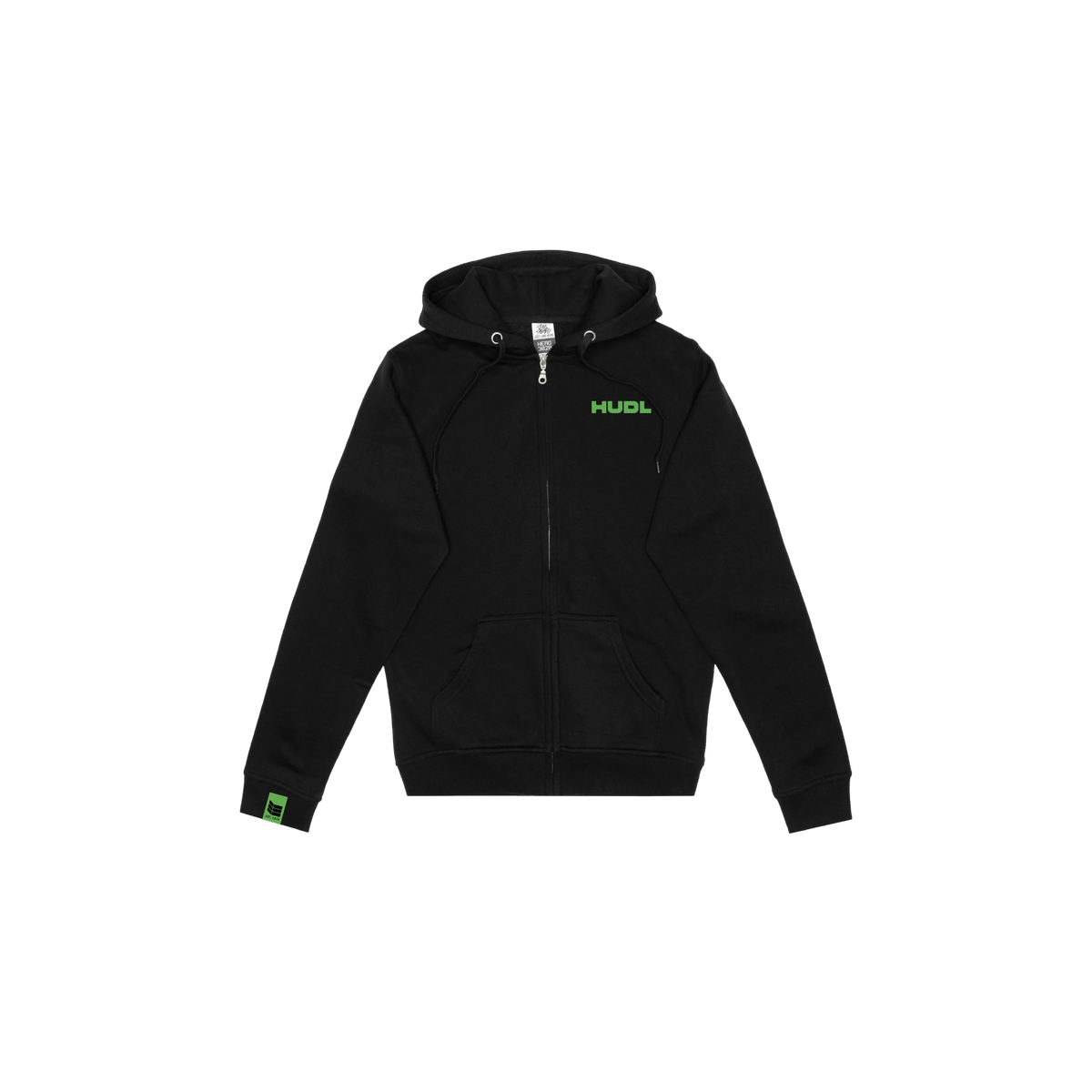Coton ouaté Zip Vert sur Noir