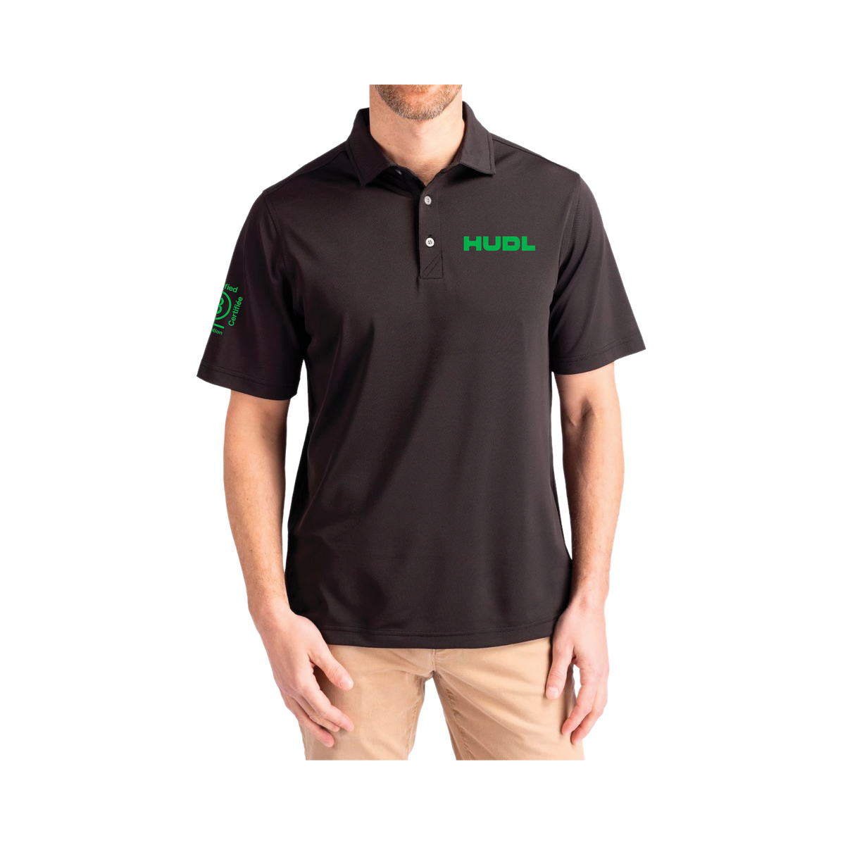 Polo Homme Vert sur Noir